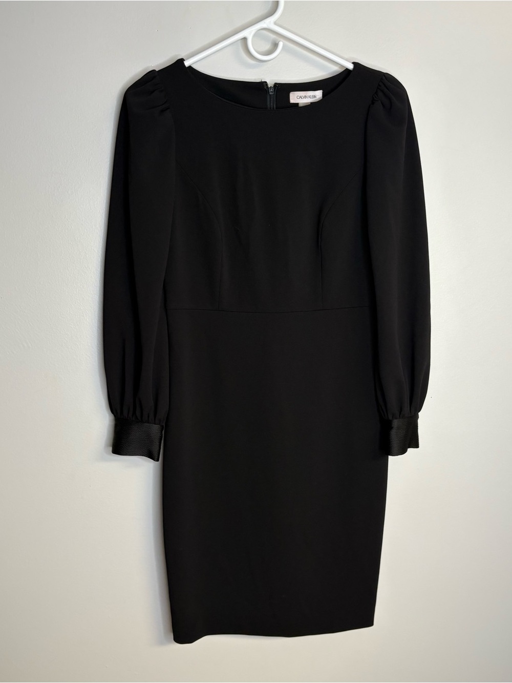 Calvin Klein Black Long-Sleeve Sheath Dress